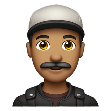 Light skin man with leather Muir cap and handle bar mustache.  sticker