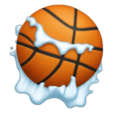 Basketball ball with a sponje Bob sticker