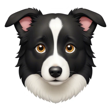 Short haired black border collie mix all black with white only on nose sticker