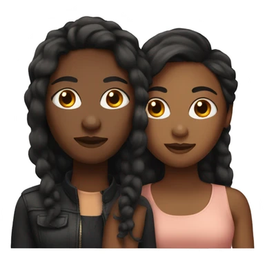 black lesbian couple with long hair  sticker