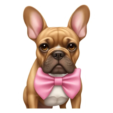 French bull dog that’s brown with a pink bow  sticker