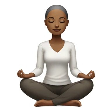 Bald Black woman meditating  sticker