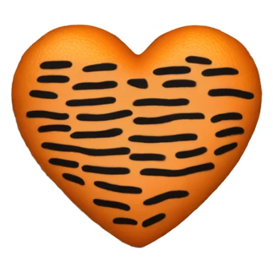 Orange heart with black stripes sticker