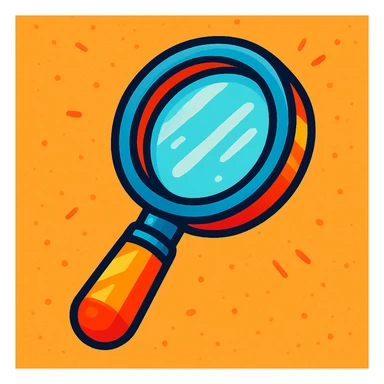 magnifier, vibrant cartoon style, colorful, lively, detailed sticker