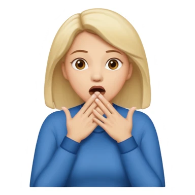 woman surprised with her hands over her mouth, full body sticker