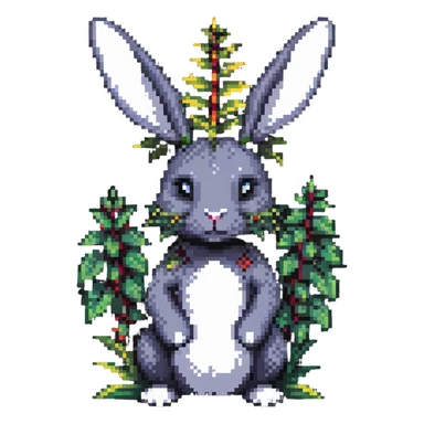 bunny plant dragon with spikes sticker