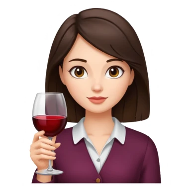 mädchen mit wein in der hand brünett sticker