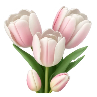 Bouquet of light pink and white tulips  sticker