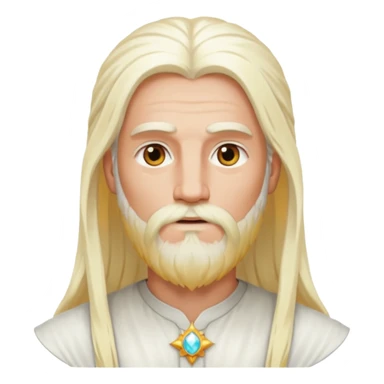 Baldr, God of Light from Gods and Goddesses with long platinum blonde hair and beard, white outfit sticker