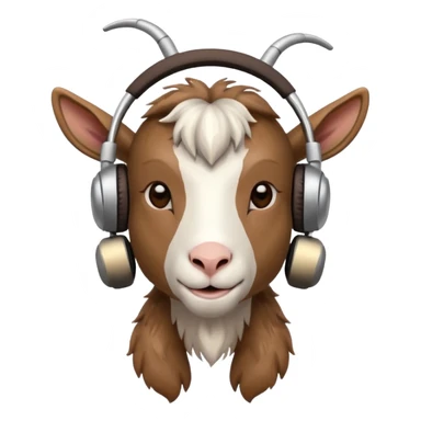 goat wearing headphones sticker