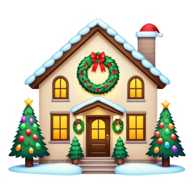 A house decorated for Christmas sticker