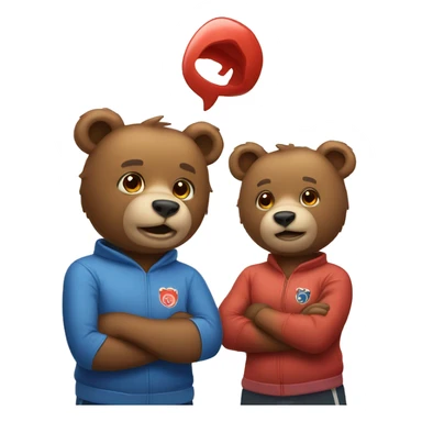 two bears trainig sticker