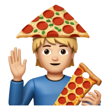 Roblox noob with a pizza on his head sticker