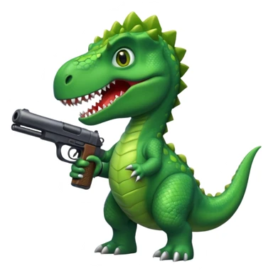 Dinosaur with gun sticker