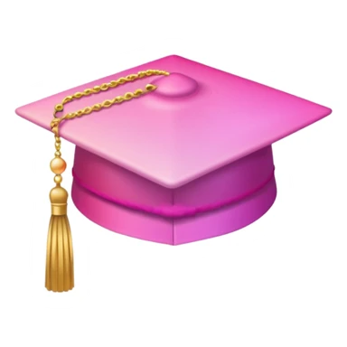 Pink light gradient gradation hat with gold tassel sticker