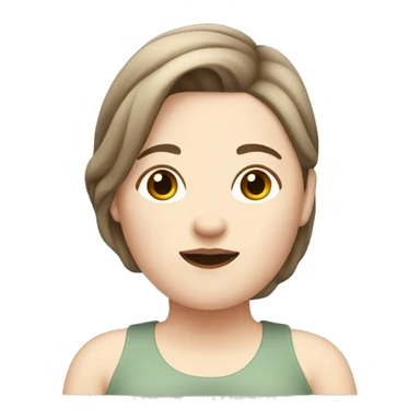 a chubby woman with pale skin and a  brown undercut hairstyle sticker