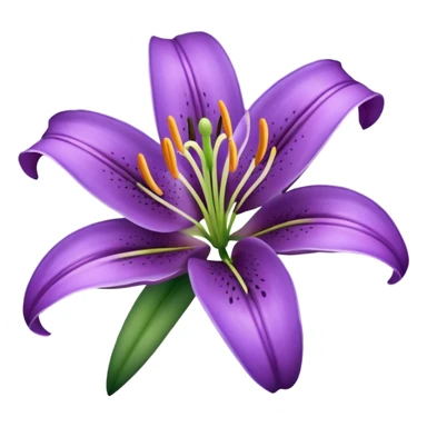 purple lily flower sticker