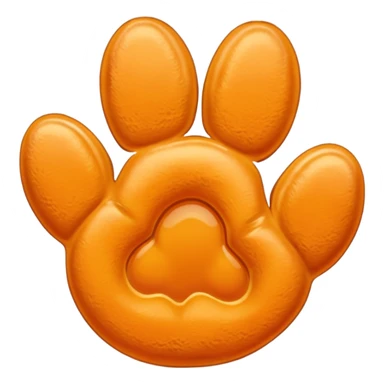 a very light orange pawprint sticker