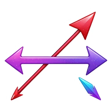 color gradient between red and purple glitter arrow right sticker