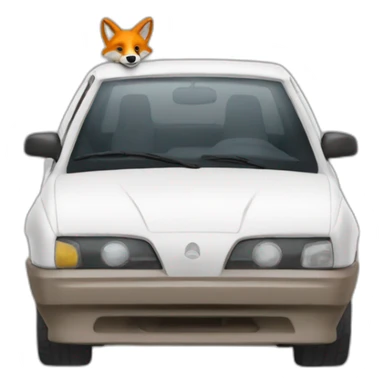 ￼￼Un renard en voiture  sticker