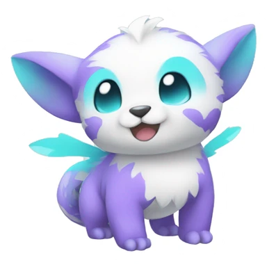 Cute cool purple white cyan animal hybrid Fakemon full body sticker