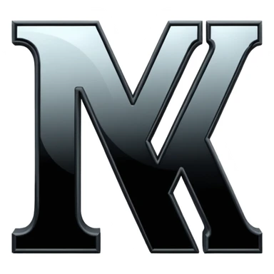 two letters k with their backs to each other sticker