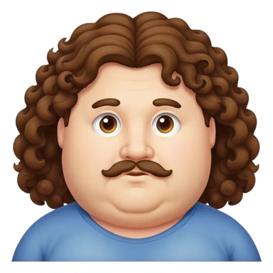 Chubby JD Vance with long curly hair sticker