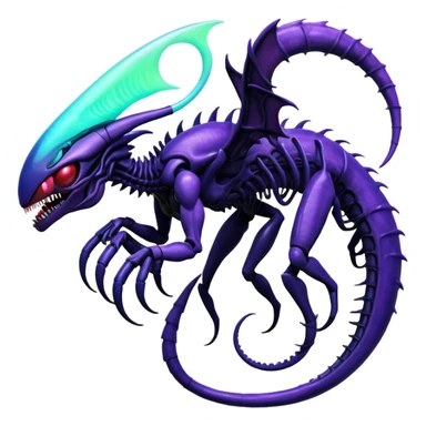 Abstract Futuristic Venom-Xenomorph-Genesect-Lunala-ET-hybrid-fantasy-creature sticker