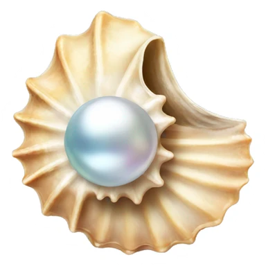 seashell with pearl sticker