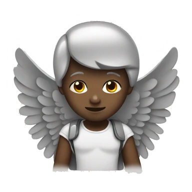 Black with angel wings sticker