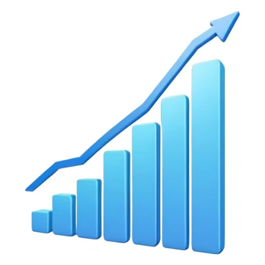 Cinematic realistic 3d growing graph sticker
