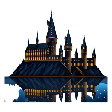 silhouette Hogwarts castle on a starry night sticker