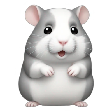 Hamster gris et blanc sticker