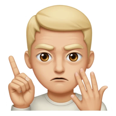 person giving stink eye while flipping me off sticker