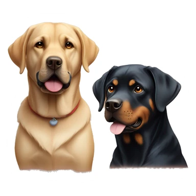 Labrador with a Rottweiler sticker