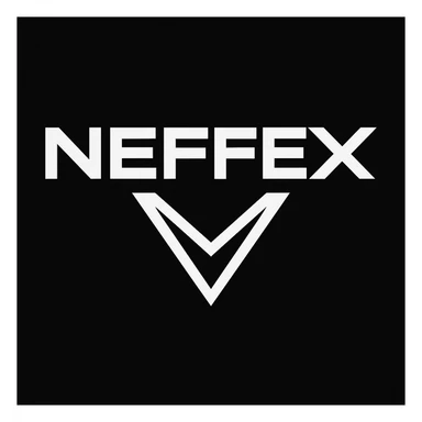 Refine the modern and edgy logo for Neffex group with sharper typography and darker accents sticker
