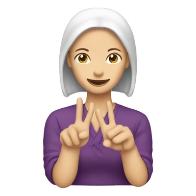 Plum making a peace symbol with her hands sticker