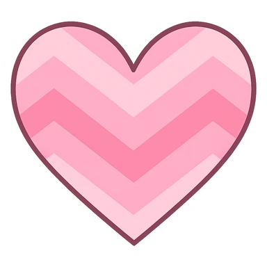 heart with a pink chevron design, clean digital illustration, no background sticker