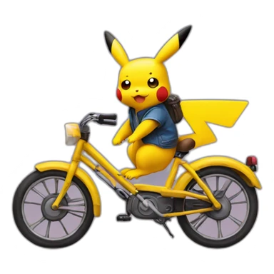 Pikachu on a bike sticker