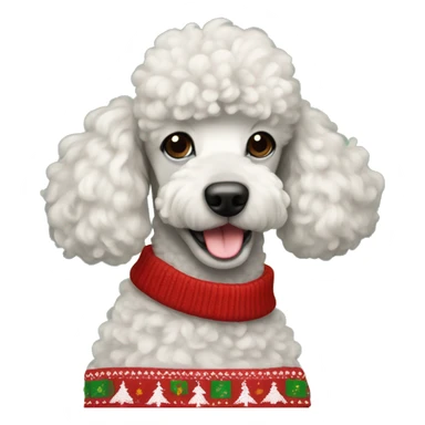 Poodle in Christmas sweater  sticker