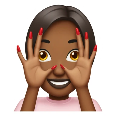 Long red  nails on medium skin ton sticker