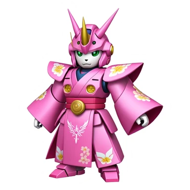 Gundam unicorn in a kimono pink  sticker