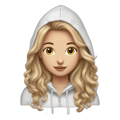 chatain hair white skin girl hoodie sticker