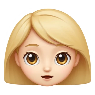 cute emoji, chibi cartoon style, big expressive eyes, soft lighting, smooth gradients, clean outlines, semi-realistic digital illustration, modern tech vibe, high detail, sticker style, transparent background sticker