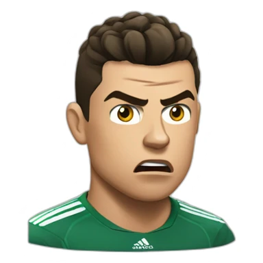 cristiano ronaldo  angry expression ultra hd sticker