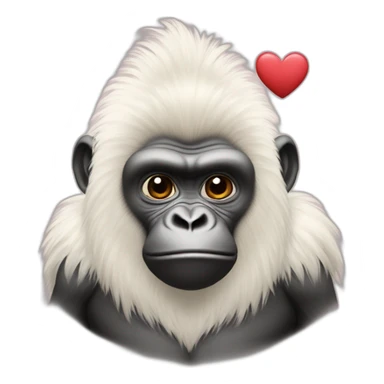 Gorila albino con un corazón  sticker