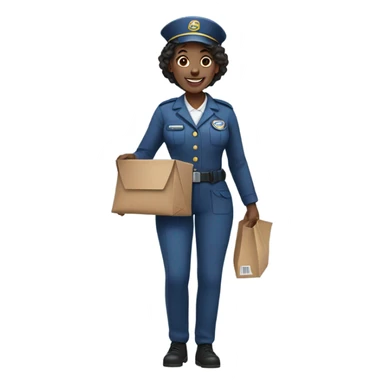 black woman mailman sticker