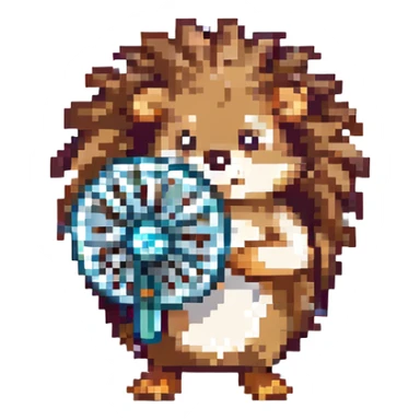 Hedgehog with a fan sticker