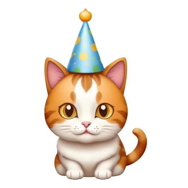 Gatto con un cappello da compleanno sticker
