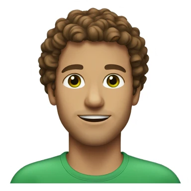 Man with brown curly hair and green eyes sticker